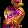 Fledgling Dragon fantasy figurine. Hand-painted collectable sculpture by Windstone Editions in the colors of a flame.
