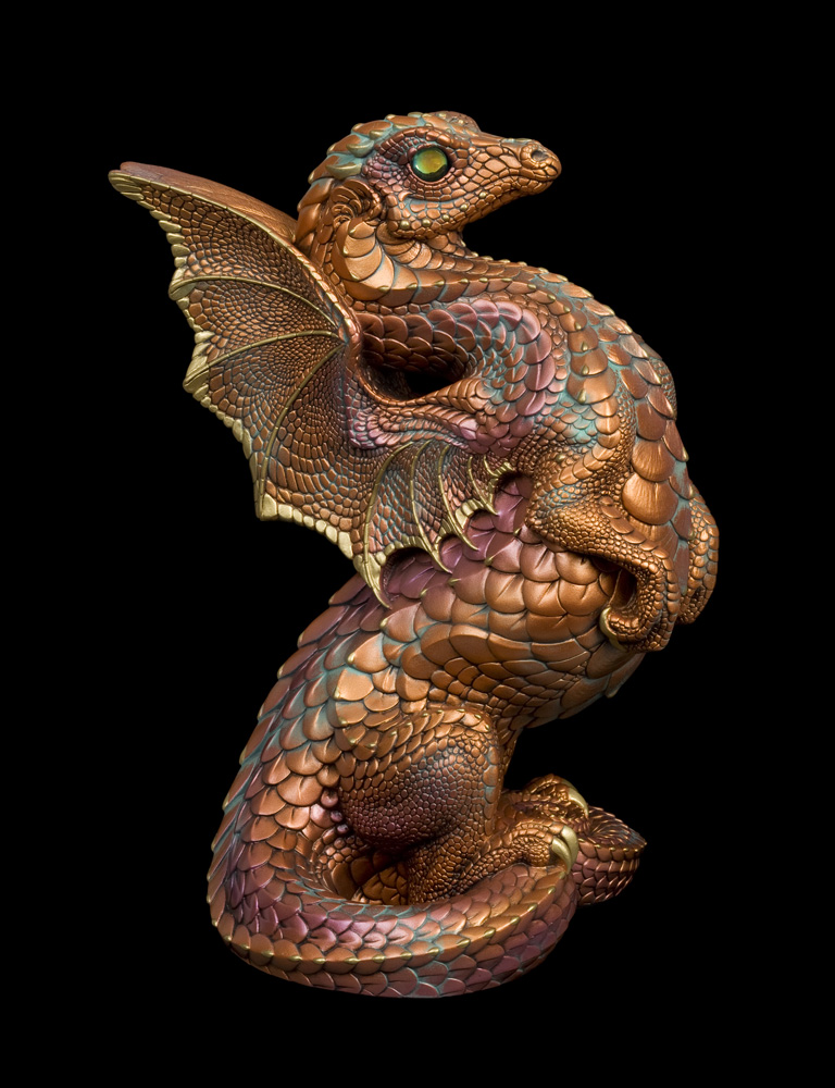 Large dragon charm - Hypoallergenic - Patina or bronze plated