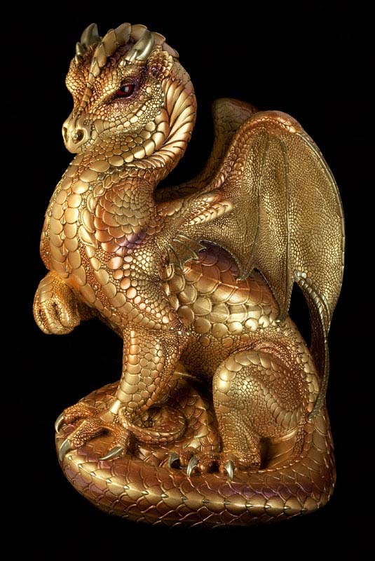 Windstone Editions collectable dragon sculpture - Secret Keeper - Gold
