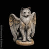 Small winged spirit wolf fantasy figurine. Hand-painted collectable sculpture by Windstone Editions in stone color.