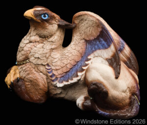 Female Griffin fantasy figurine. Hand-painted collectable sculpture by Windstone Editions painted like a Siamese cat with white on the paws.
