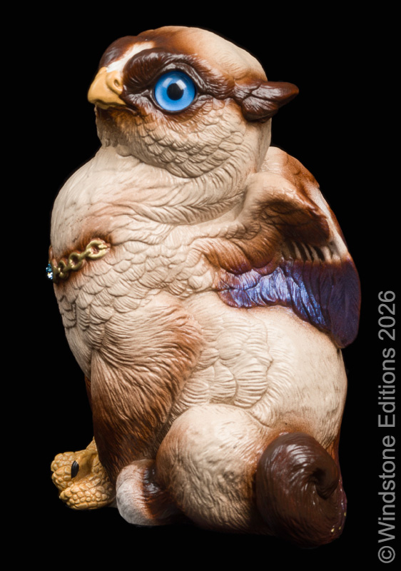 Sitting Griffin Chick fantasy figurine. Hand-painted collectable sculpture by Windstone Editions painted like a Siamese cat with white paws.