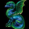 Spectral Dragon fantasy figurine in blue and green. Hand-painted collectible sculpture by Windstone Editions