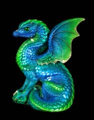 Windstone Editions collectible dragon figurine - Spectral Dragon - Emerald Peacock