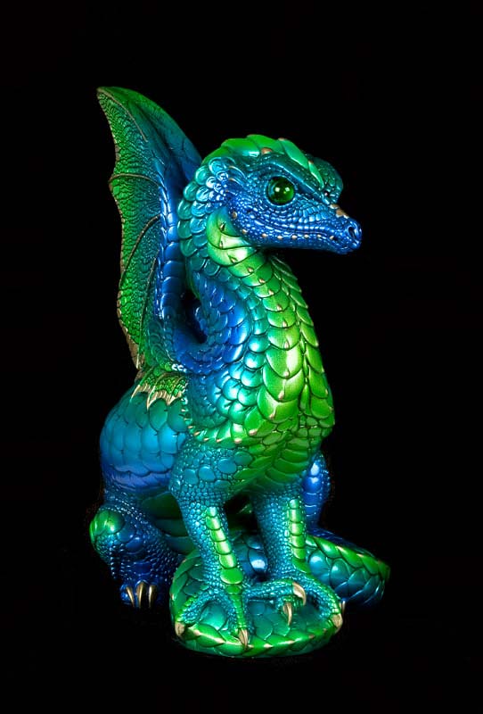 Windstone Editions collectable dragon sculpture - Spectral Dragon - Emerald Peacock