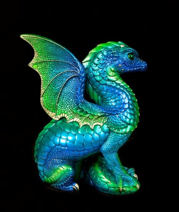 Windstone Editions collectible dragon figurine - Spectral Dragon - Emerald Peacock