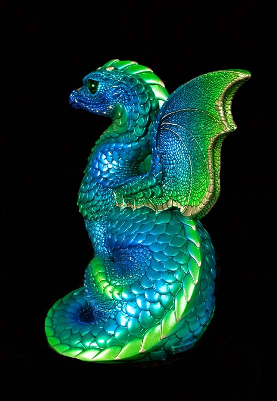 Windstone Editions collectable dragon sculpture - Spectral Dragon - Emerald Peacock