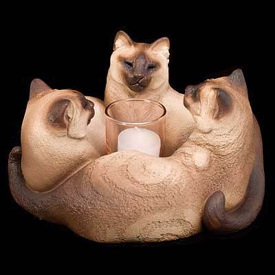 Photo of Trio of Cats Candle Lamp - Siamese