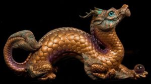 Oriental Dragon - Copper Patina - teal eyes