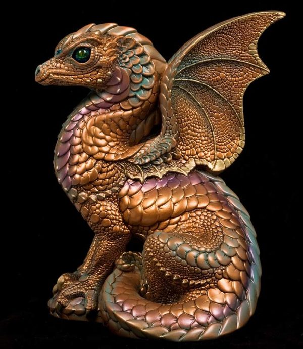 Windstone Editions collectible dragon figurine - Spectral Dragon - Copper Patina