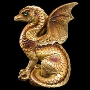 Windstone Editions collectible dragon figurine - Spectral Dragon - Gold