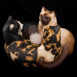Trio of Cats Candle Lamp - Color Cats