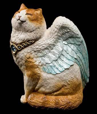 Bird-Winged Flap Cat - Orange & White with Blue Wings