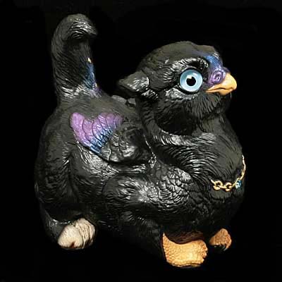 Crouching Griffin Chick - Black