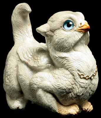 Crouching Griffin Chick - Pearl