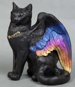 Eye-Shut Large Bird-Winged Flap Cat - Black Sunset