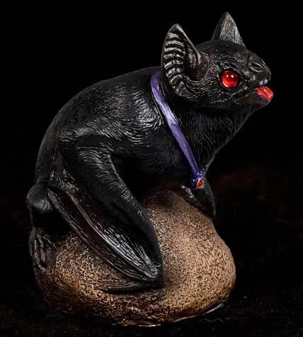 Vampire Bat - Black with Ruby Eyes