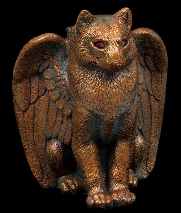 Photo of Spirit Wolf Candle Lamp - Copper Patina