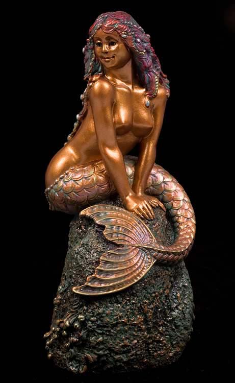 Sea Jewel Mermaid - Copper Patina - front