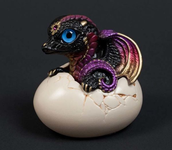 Windstone Editions collectible dragon figurine - Hatching Dragon (version 2) - Black Gold