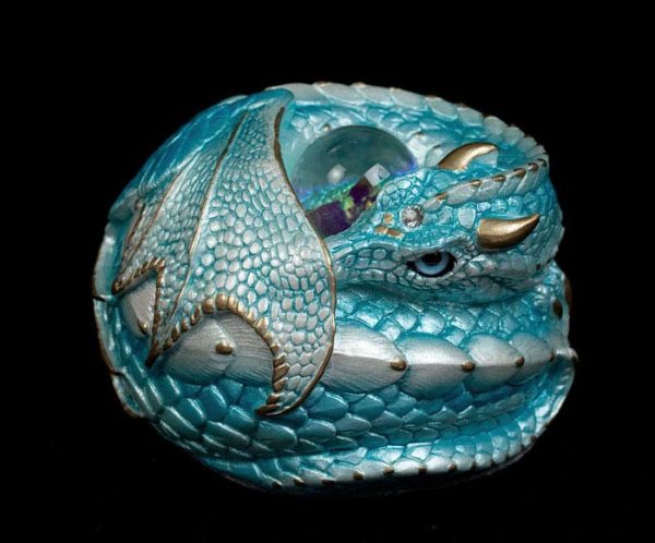 Curled Dragon - Aquamarine