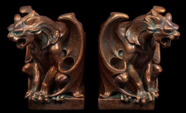 The Critic Gargoyle Bookend - Copper Patina (one pair)
