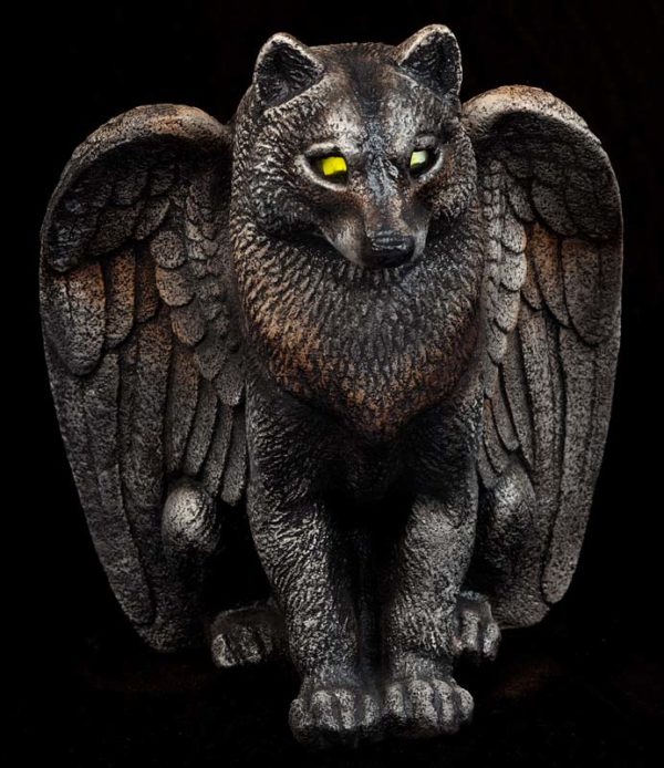 Spirit Wolf Candle Lamp with Yellow Eyes