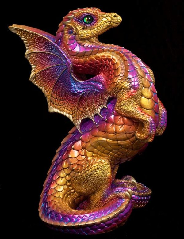 Windstone Editions collectible dragon figurine - Rising Spectral Dragon - Violet Flame