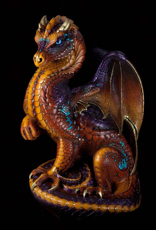 Windstone Editions collectable dragon sculpture - Secret Keeper - Brown
