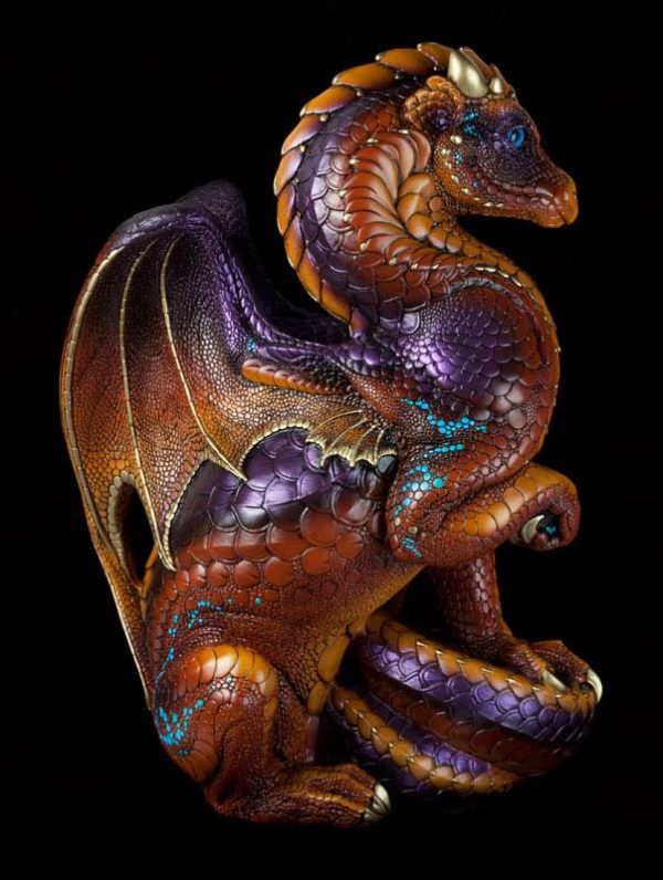 Windstone Editions collectable dragon sculpture - Secret Keeper - Brown