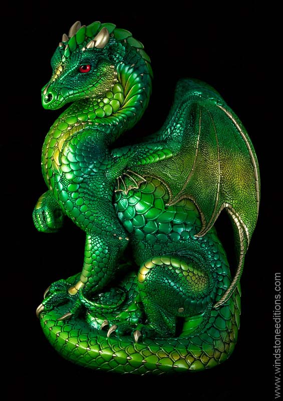Windstone Editions collectible dragon figurine - Secret Keeper - Emerald