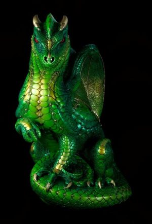 Windstone Editions collectable dragon sculpture - Secret Keeper - Emerald