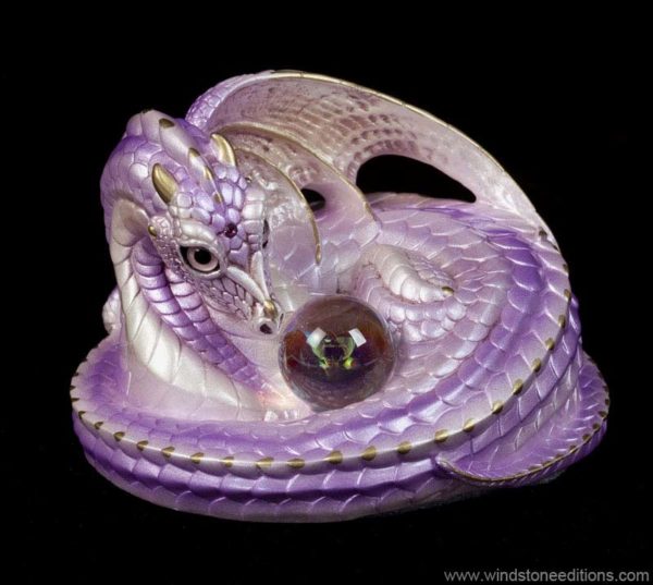 Mother Coiled Dragon (crystal ball) - Lavender Pearl