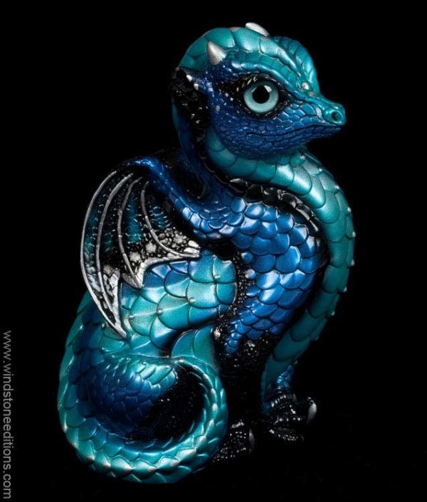 Windstone Editions collectible dragon figurine - Fledgling Dragon - Blue Morpho