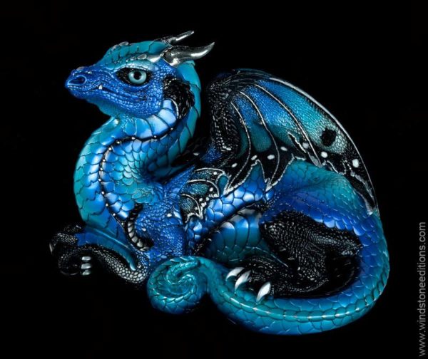 Windstone Editions collectible dragon figurine - Old Warrior Dragon - Blue Morpho