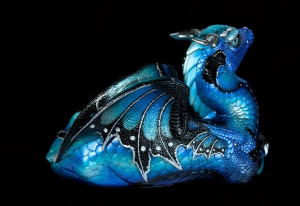 Windstone Editions collectible dragon figurine - Old Warrior Dragon - Blue Morpho