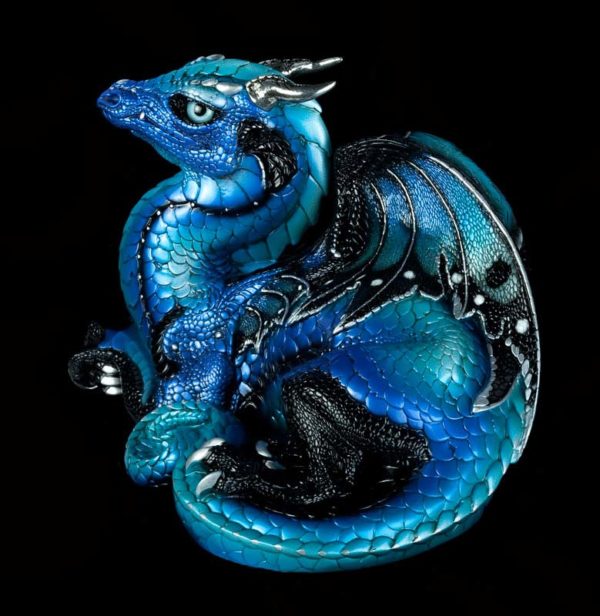 Windstone Editions collectable dragon sculpture - Old Warrior Dragon - Blue Morpho