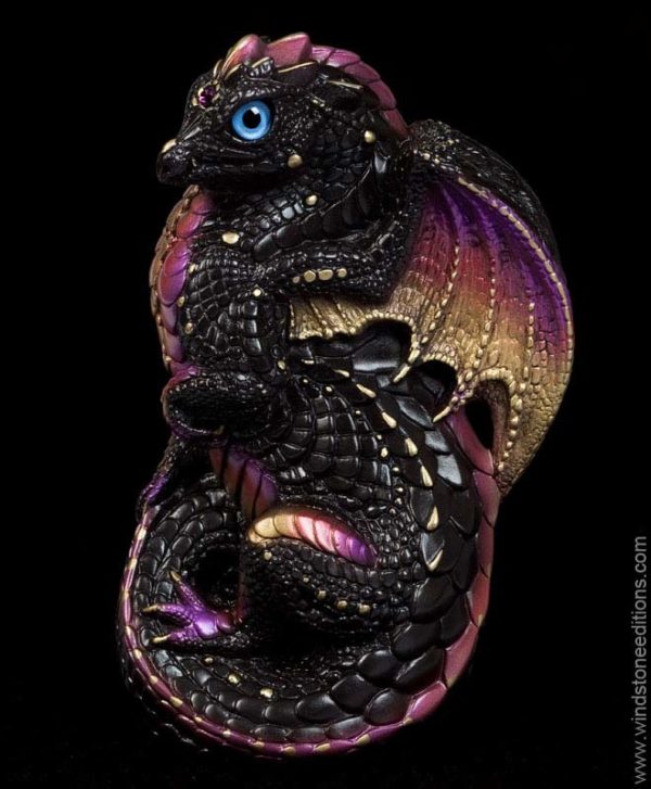 Windstone Editions collectible dragon figurine - Young Dragon - Black Gold