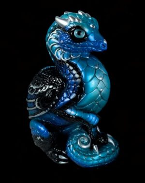 Windstone Editions collectable dragon sculpture - Mini Keeper Dragon - Blue Morpho