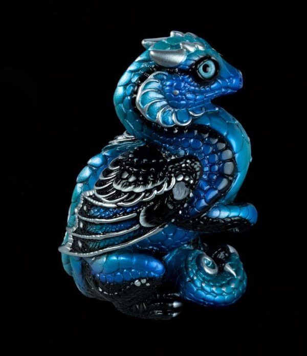 Windstone Editions collectible dragon figurine - Mini Keeper Dragon - Blue Morpho