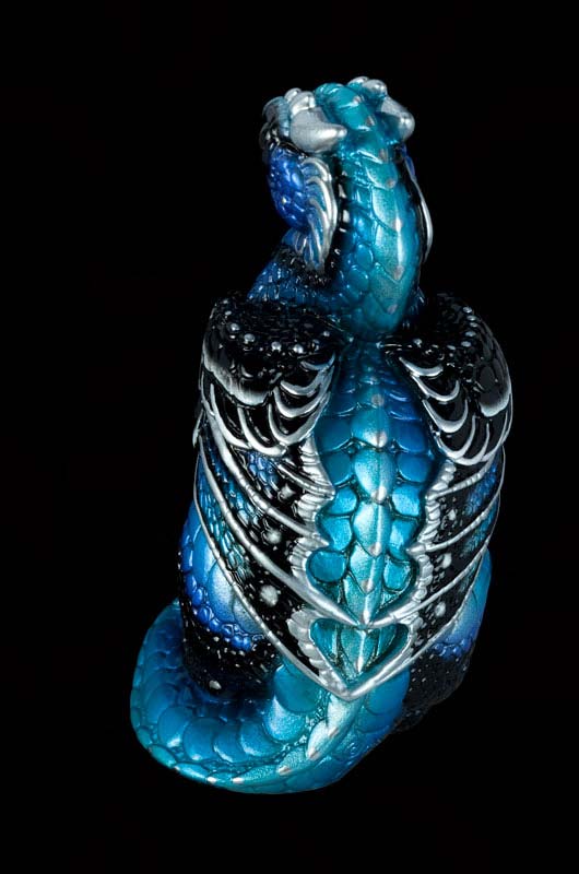Windstone Editions collectable dragon sculpture - Mini Keeper Dragon - Blue Morpho
