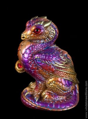 Windstone Editions collectible dragon figurine - Mini Keeper Dragon - Violet Flame