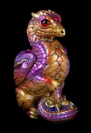 Windstone Editions collectable dragon sculpture - Mini Keeper Dragon - Violet Flame