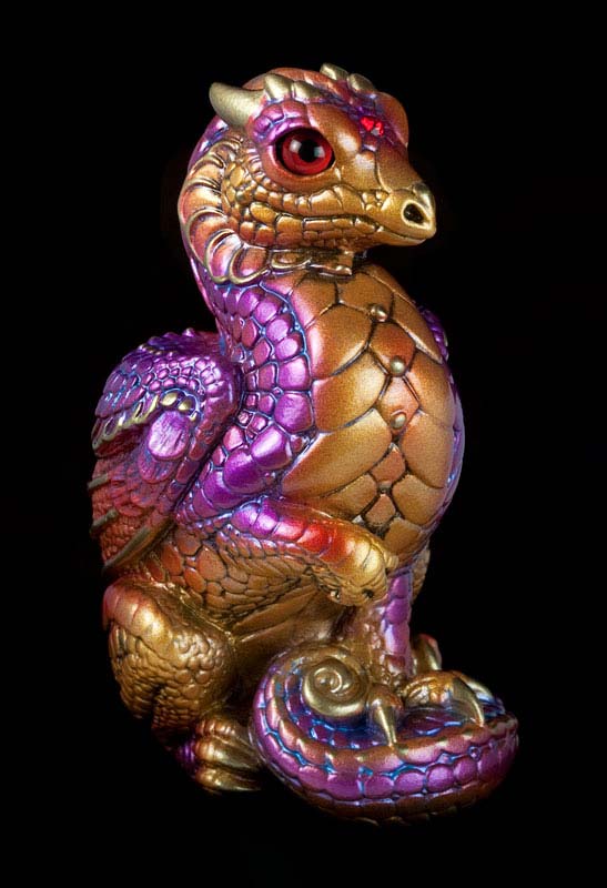 Windstone Editions collectable dragon sculpture - Mini Keeper Dragon - Violet Flame