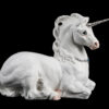 Mother Unicorn fantasy figurine in snow white with silver details. Hand-painted collectible sculpture by Windstone Editions