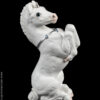 Unicorn Colt fantasy figurine in snow white with silver colored details. Hand-painted collectible sculpture by Windstone Editions