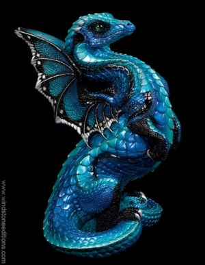 Windstone Editions collectible dragon figurine - Rising Spectral Dragon - Blue Morpho