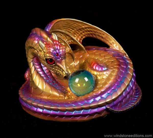 Mother Coiled Dragon with Crystal Ball - Violet Flame