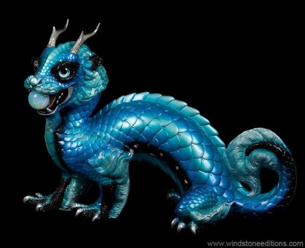 Windstone Editions collectible dragon figurine - Oriental Sun Dragon - Blue Morpho