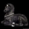 Baby Unicorn fantasy figurine in jet black with silver colored detail. Hand-painted collectable sculpture by Windstone Editions.